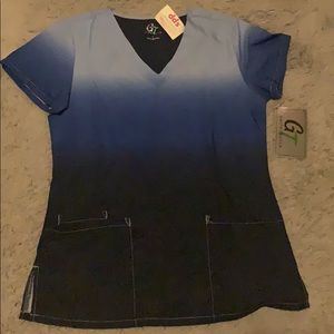 Ceil-indigo scrub shirt